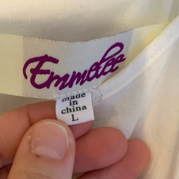 White Emmalee Dress Gold and White Buttons Eyelet - Picture 4 of 6